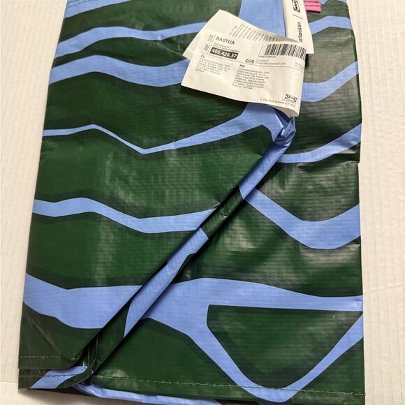 Marimekko IKEA BASTUA Tote Large Blue Green Leaf Pattern Reusable Shopping Tote - Picture 6 of 8